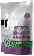 NATURES PROTECTION SP Dog Junior with Lamb augančių visų veislių šunų pašaras su ėriena,500g x2